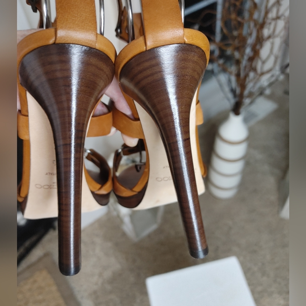 JIMMY CHOO "PRIZE" LEATHER GLADIATOR SANDAL, 39.5 - Picture 11 of 16